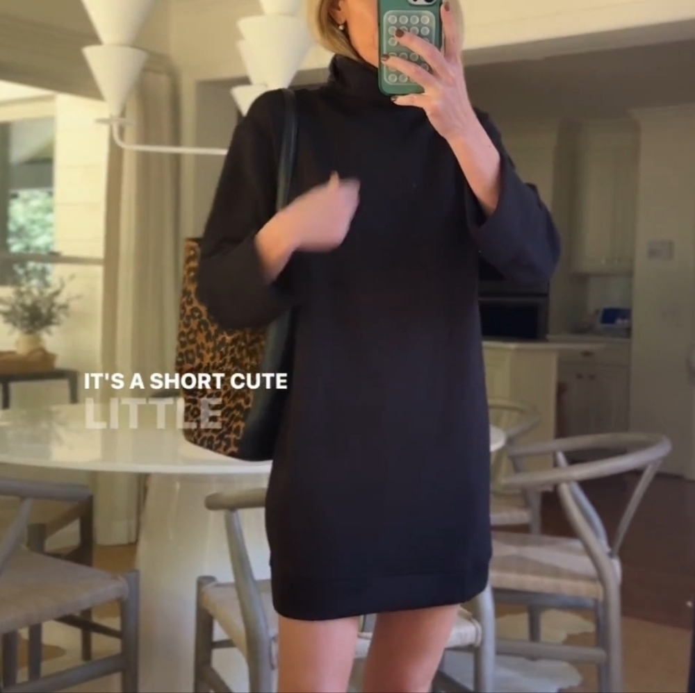 NWT SPANX Air Essentials Turtleneck Mini Dress Black L